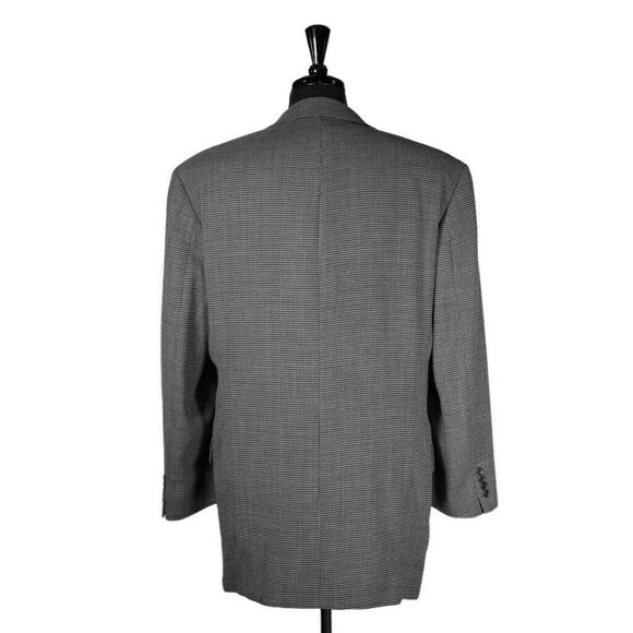 Hugo Boss Mens Blazer Gray Check 100% Wool 2 Button Lined Jacket Sport Coat 44L - Picture 2 of 11